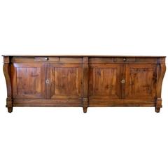 French Restauration Period Walnut Enfilade Buffet