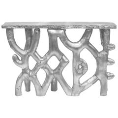 Misha Kahn, "Kon Tiki", Console, Aluminum, Silver, 2016 4