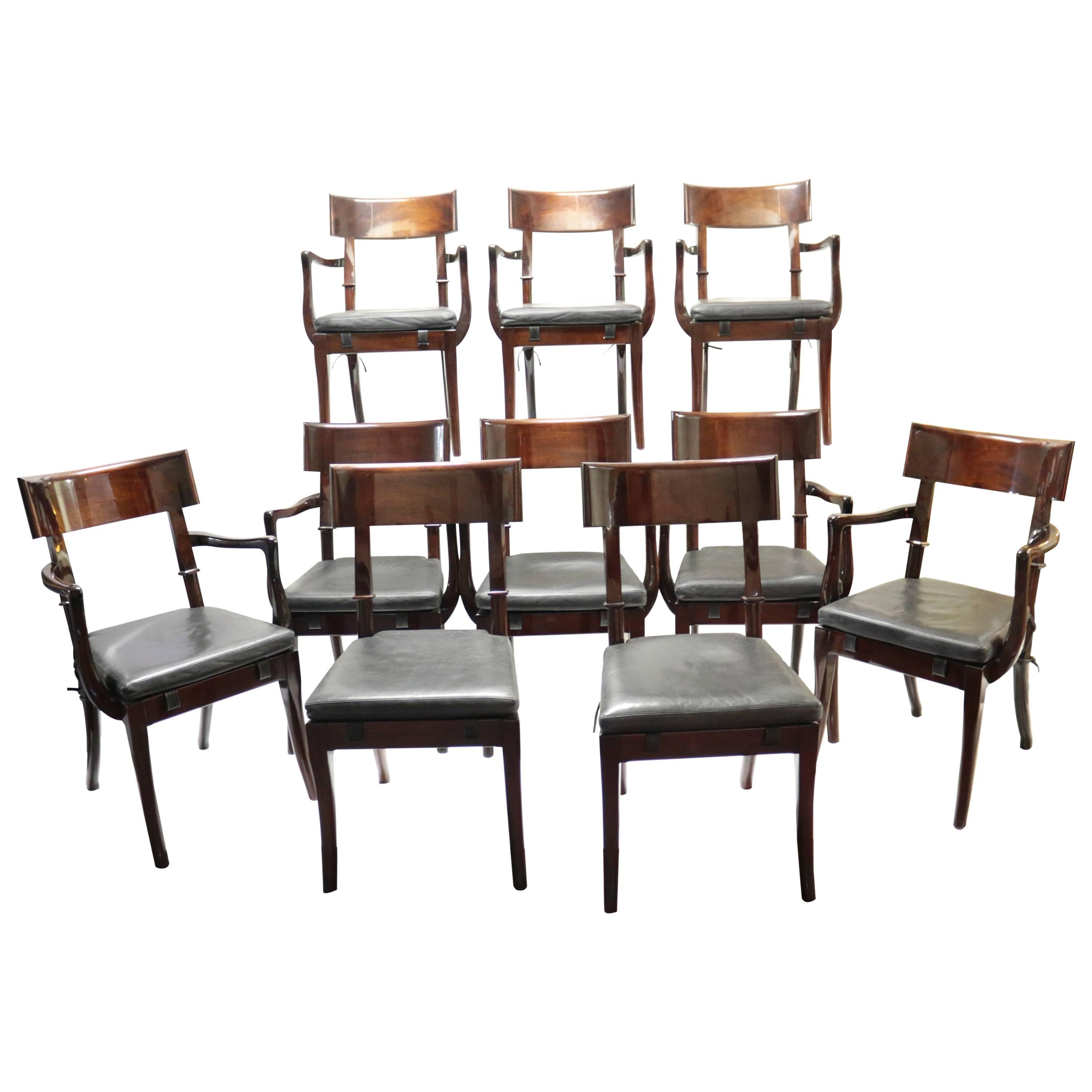 Set of Ten Dinning Chairs by Mirak