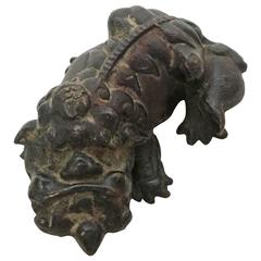 18th Century Xuande Mark Chinese Bronze Mythical Beast Paper Weight