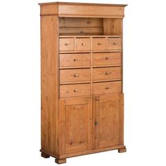 Antique 19th Century Danish Pine Cabinet with Multiple Drawers 9