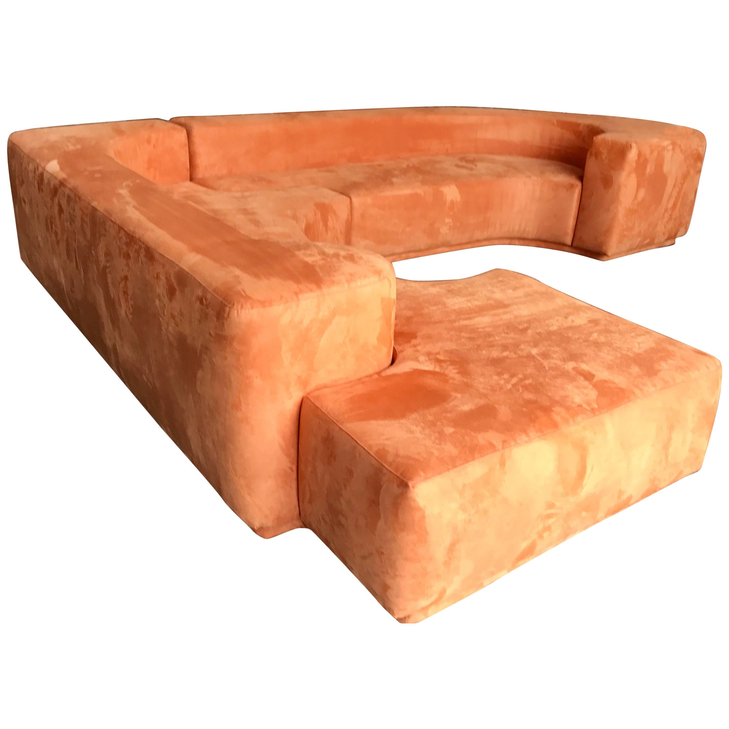 Sectional Sofa, Two-Piece "Lara" by Roberto Pamio, Noti Massari and Renato Toso