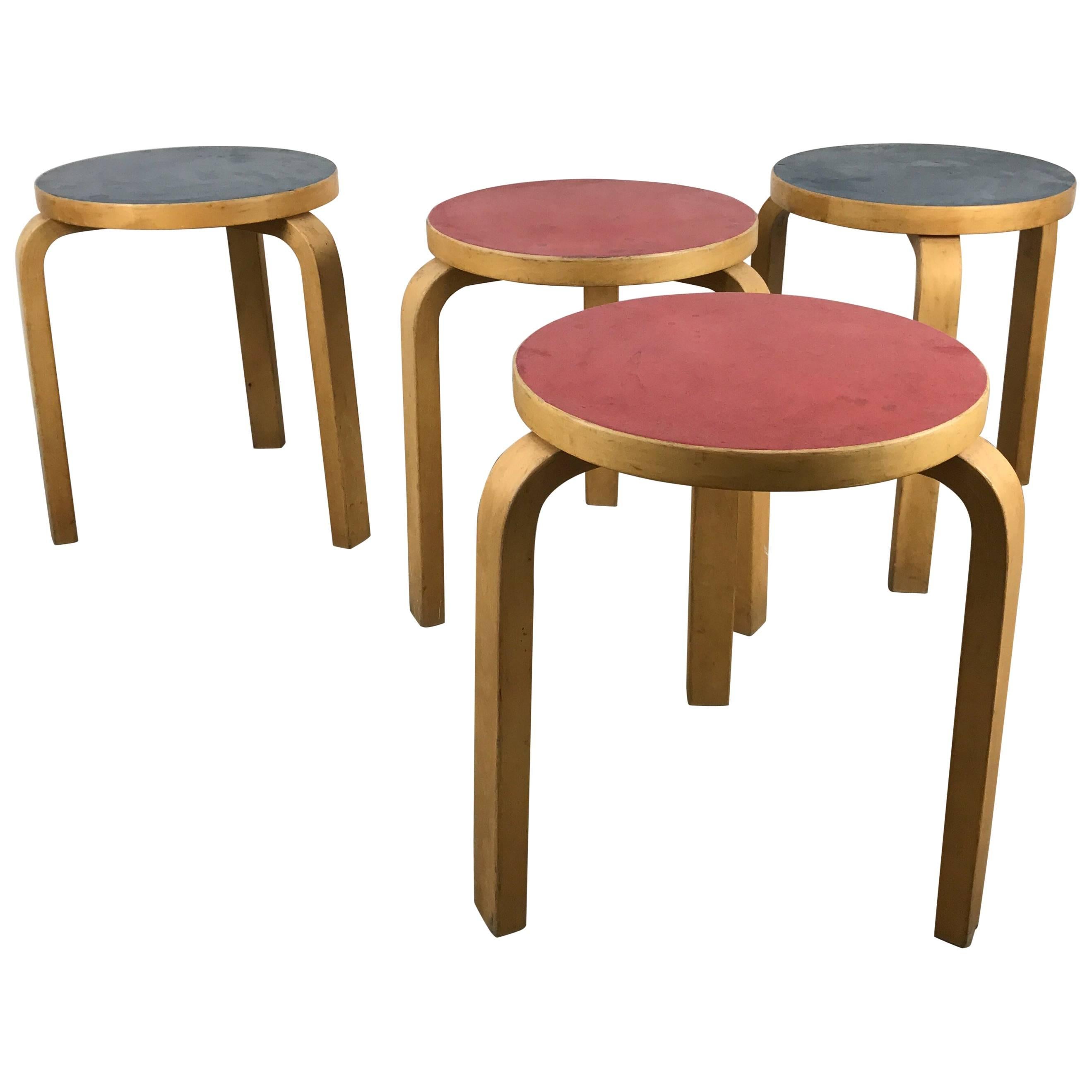 Four Stacking Stools, Model 60 by Alvar Aalto, Designed in 1933