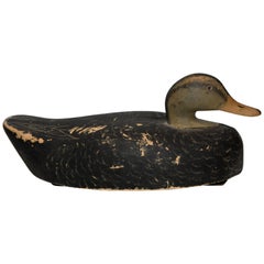 Antique Duck Decoy with Weight and Distressed Paint