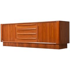 Retro Bernhard Pedersen Danish Teak Tambour Credenza