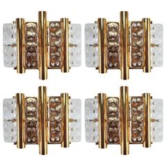 Set of Four Scandinavian Modern Wall Sconces by Orrefors and Hans Agne Jakobsson 4