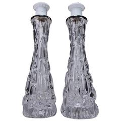 Pair of Scandinavian Modern Crystal Lamps by Orrefors 11