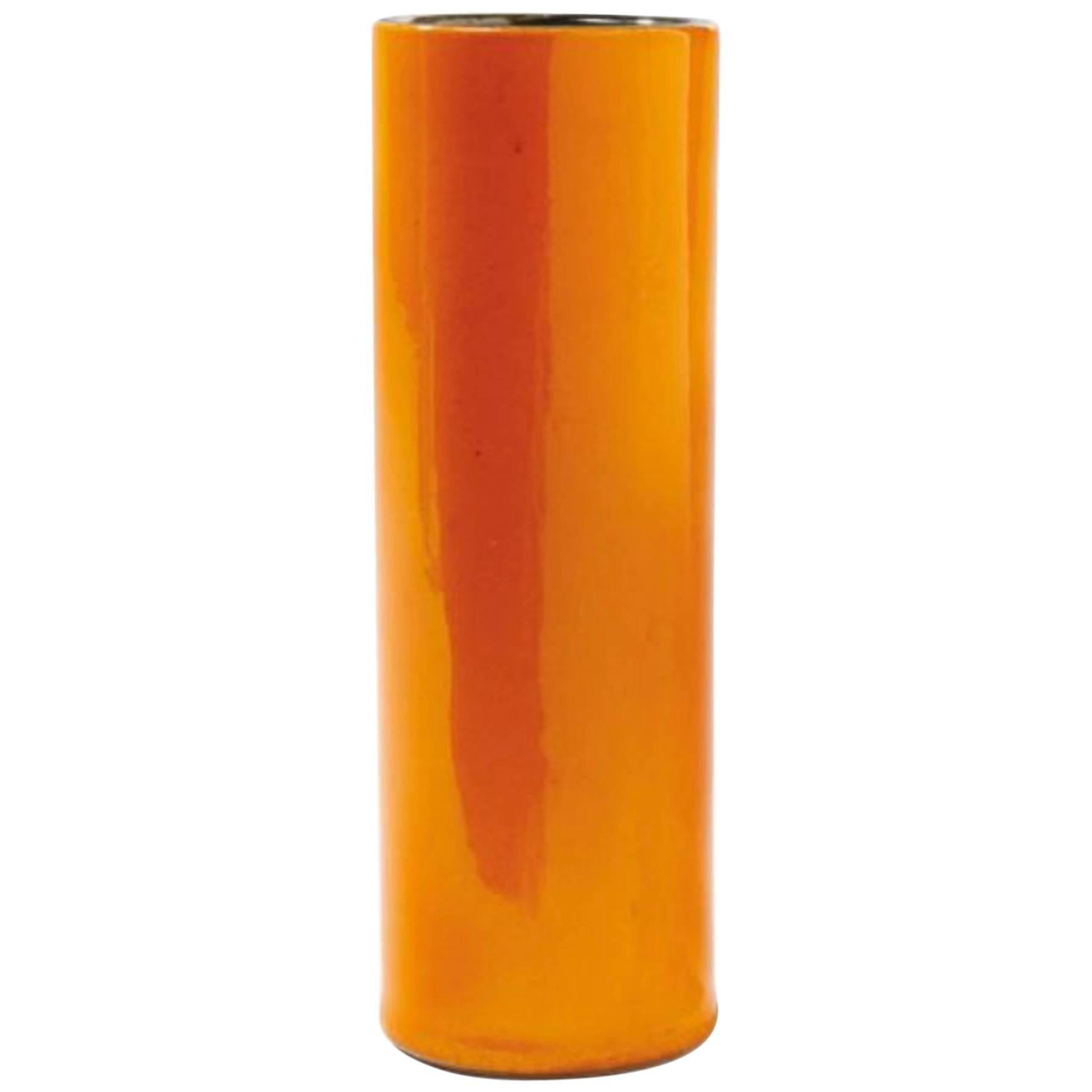 Georges Jouve, an Orange "Cylinder" Vase, circa 1960