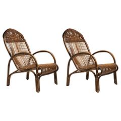 Pair of Italian 1970s Wicker Lounge Chairs 6