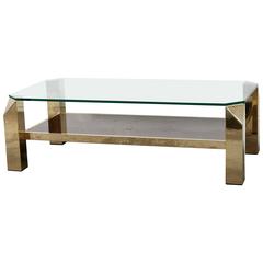 Belgo Chrome Gold-Plated Coffee Table