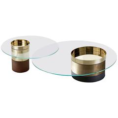 Gallotti and Radice Haumea Coffee and Side Tables in Glass, Wood and Metal