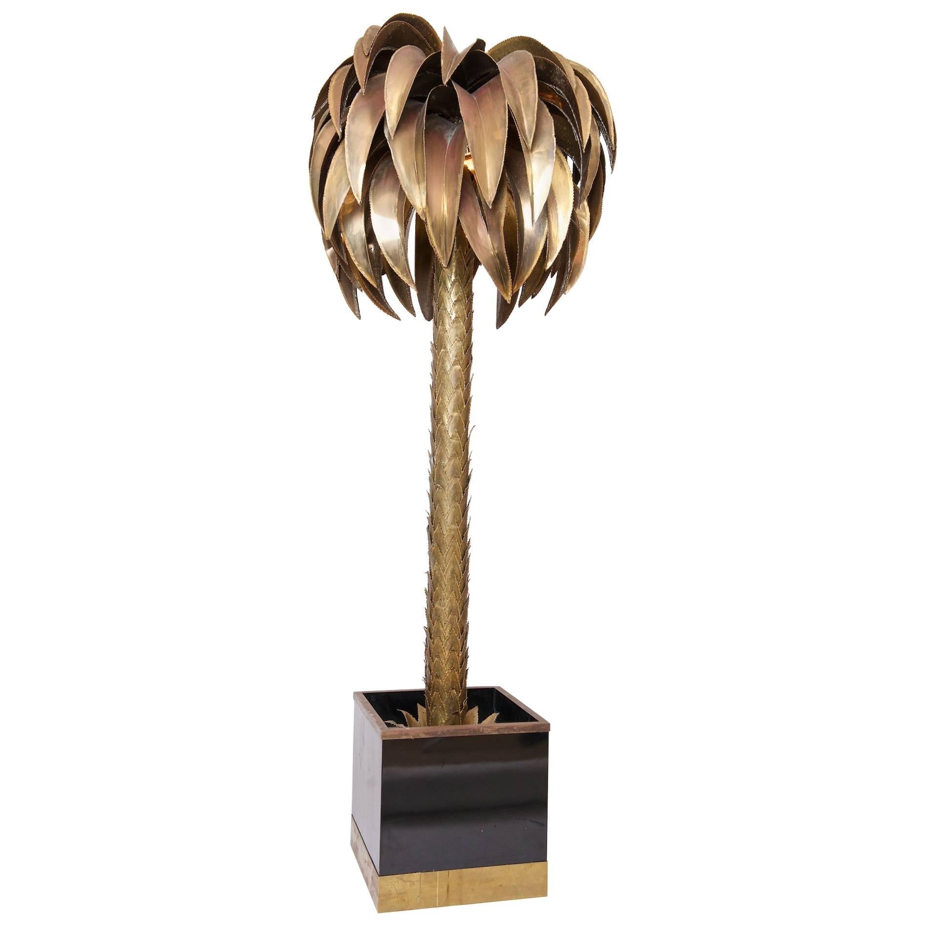 Large Brass Palm Tree Floor light