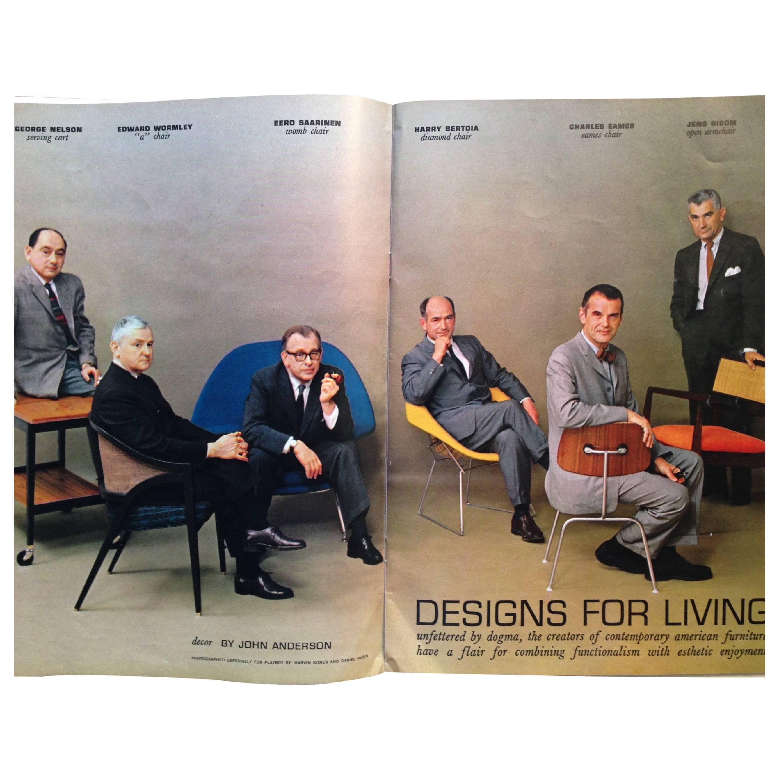 July 1961 Playboy F/T Masters of Mid-Century Design, Eames Bertoia Saarinen
