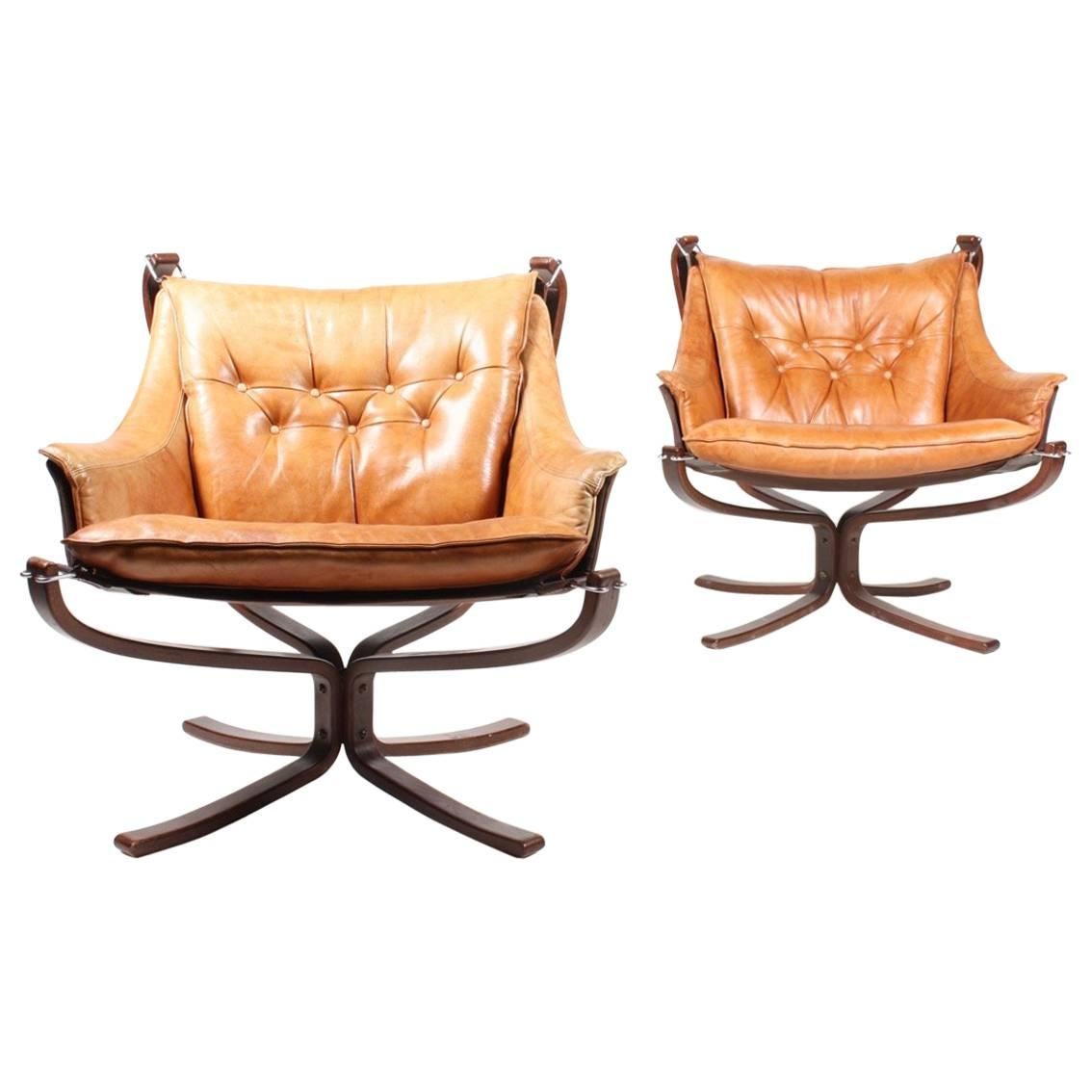 Pair of Falcon Lounge Chairs by Sigurd Ressell