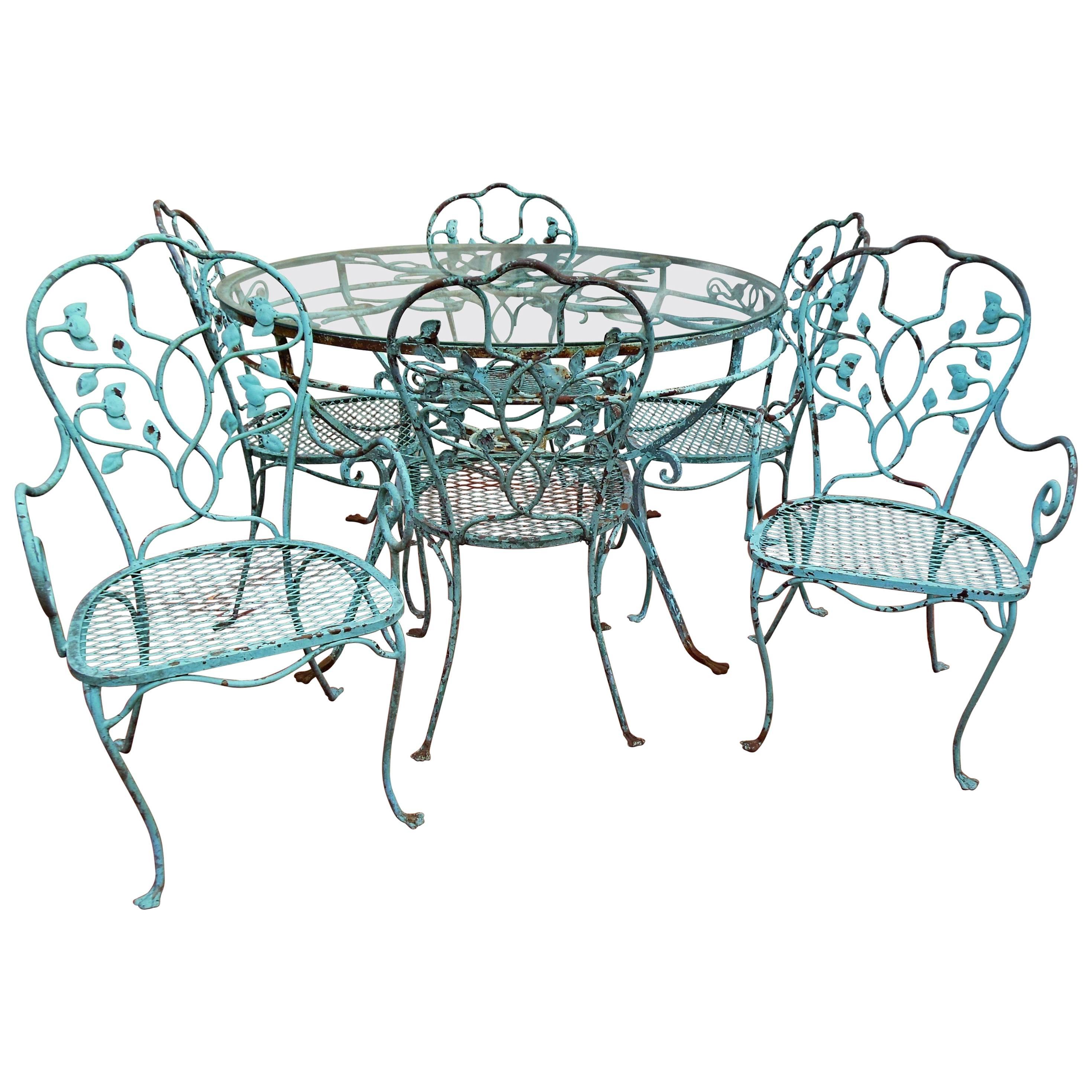 Salterini Seven-Piece Wrought Iron Dining Set