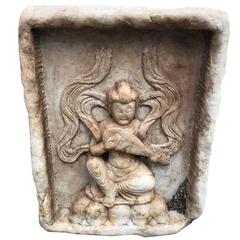 Tang Lute Musician from Chinese Retro Marble Garden Stone Collection 