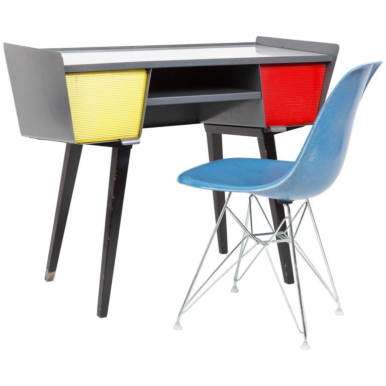 Prouve Style Metal Desk With Drawers In Happy Colors Vd Meeren Prouve Style Metal Desk With Drawers In Happy Colors Vd Meeren For