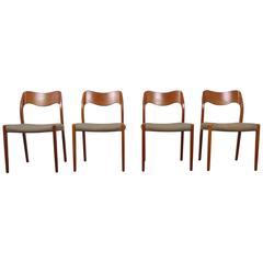 Set of Four Model 71 Dining Chairs by Niels Otto Moller for J.L. Møllers, 1960s 12