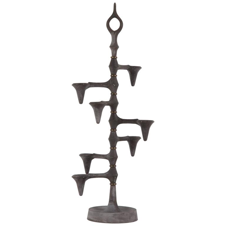 JENS QUISTGAARD CANDLE HOLDER Danish seven arms cast iron For Sale at