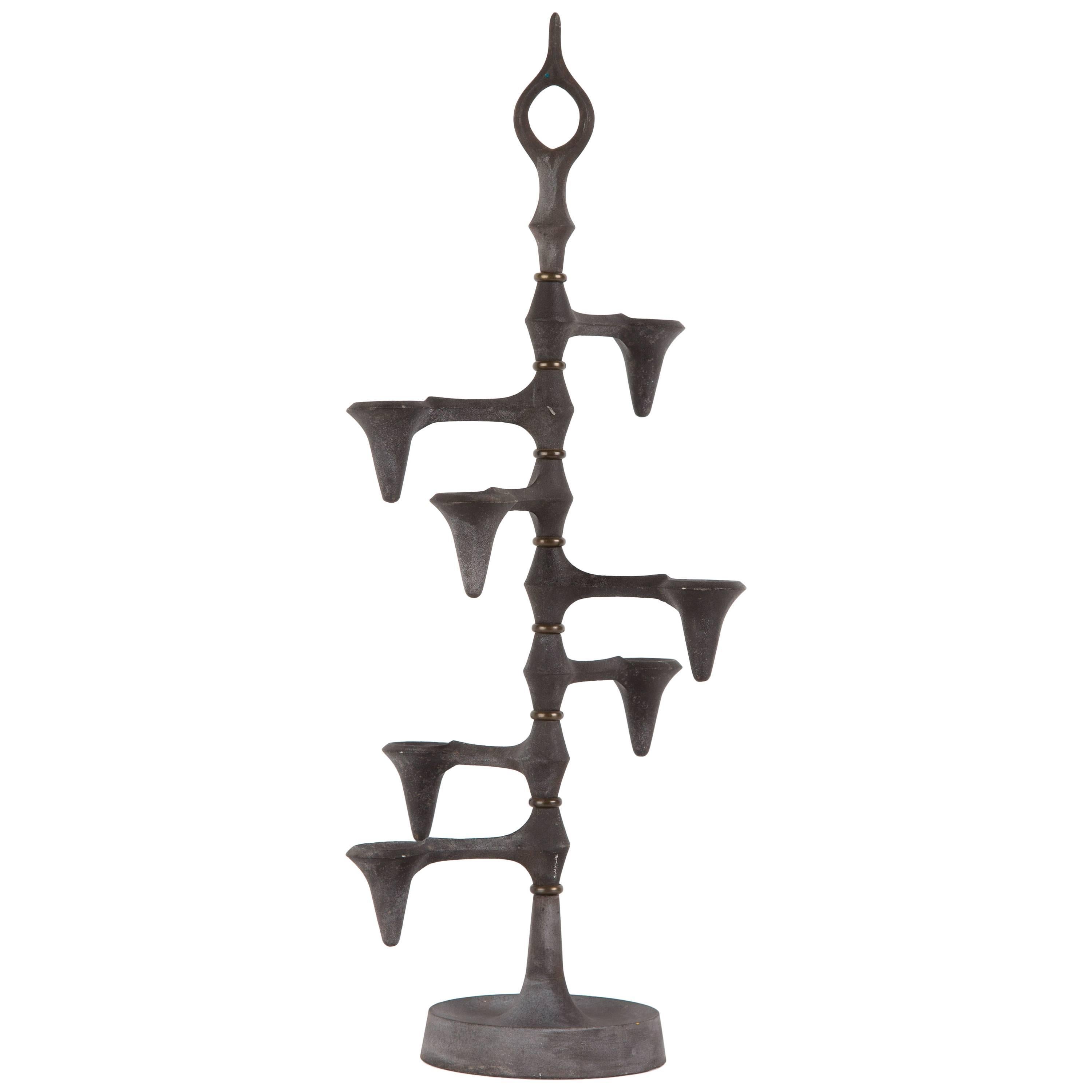 JENS QUISTGAARD CANDLE HOLDER Danish seven arms  cast iron For Sale