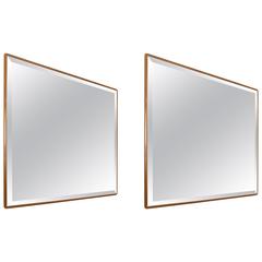 Pair of Bronzed Mirrors Wood Frame 8