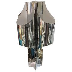 Robert Sonneman Sculptural Aluminium Chrome Table Lamp