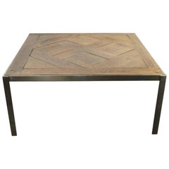 Repurposed Wood and Metal Cocktail Table