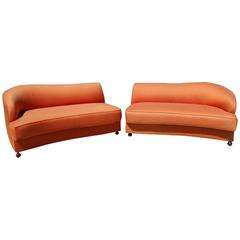 Large Curvy Two-Piece Noguchi Inspired Sectional Couch