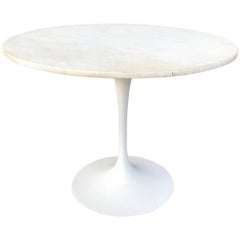 Eero Saarinen Tulip Base Dining Table with White Carrara Marble Top