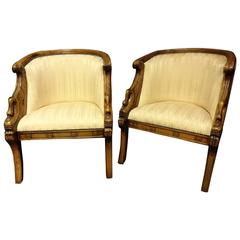 Stunning Pair of Mahogany Easy Chairs 1