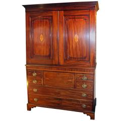 George III Period Mahogany Linen Press Dating from circa 1800