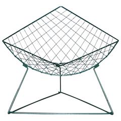 Vintage Green Metal Wire "Oti" Lounge Chair by Niels Gammelgaard for Ikea, 1986