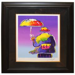 "Umbrella Man" by Peter Max Serigraph in Color on Wove Paper