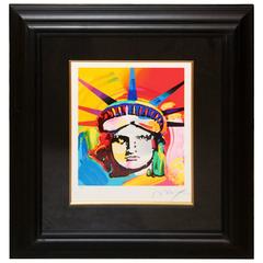 Peter Max Serigraph in Color on Wove Paper "Liberty Head 2002 ver VIII"