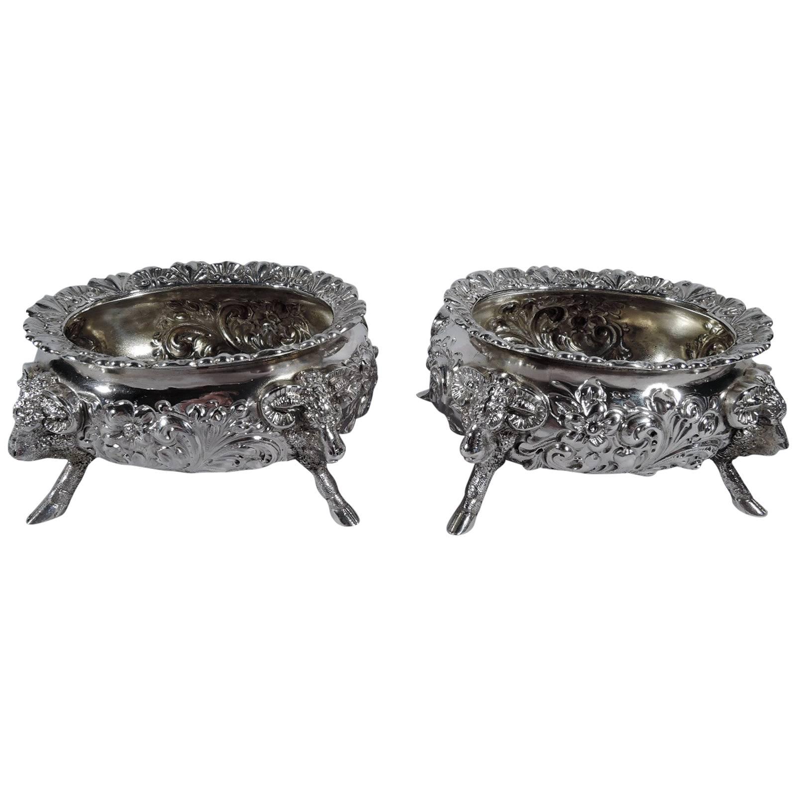 Pair of Neoclassical Style Sterling Silver Open Salts by Howard of New York