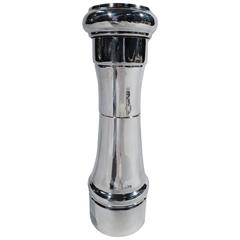 Retro Tiffany Modern All-in-One Sterling Silver Pepper Grinder and Salt Shaker