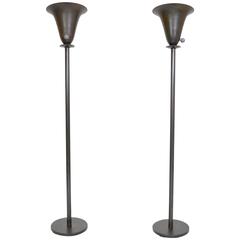 Pair of Streamline Art Deco Torchieres 1