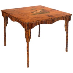 Precious Art Deco Chinoiserie Table from the 1920s, in beech wood hand-carved