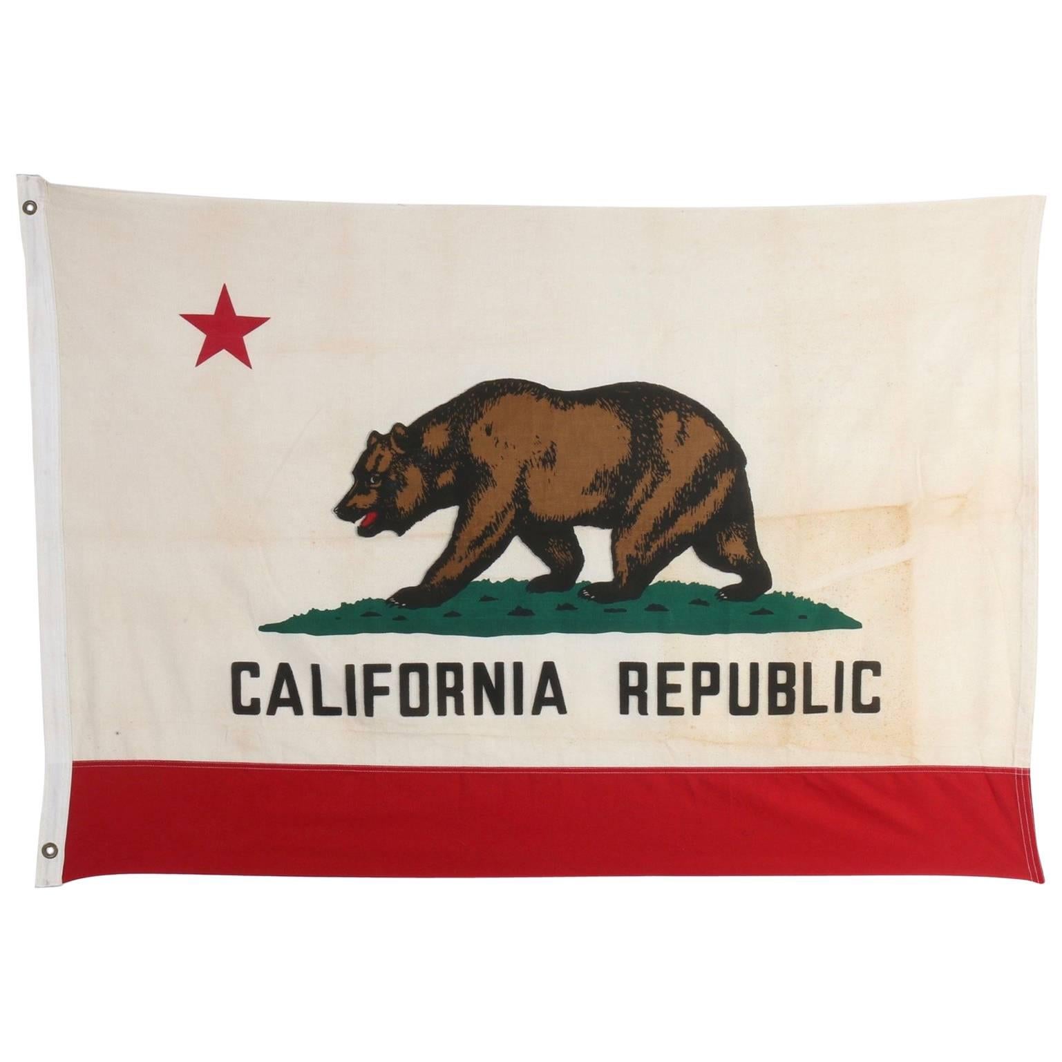 Original Vintage Cotton California Flag