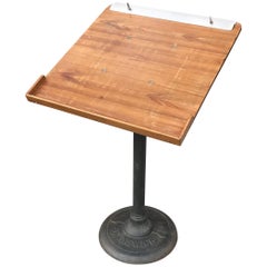 Industrial Cast Iron and Wood Bowling Score Stand by Brunswick