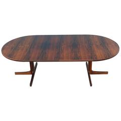 Rosewood Dining Table, Round with Two Leaves, Danish, 1970s