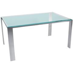 Chrome Frame Coffee Table with Offset Legs, French, 1970s 7