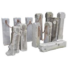 Collection of 12 French Barricade Balustrades and Chain 2