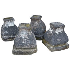 Four Antique Stone Pedestals or Plinths