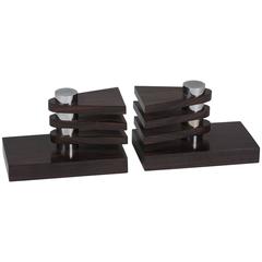 Machine Age Rosewood Bookends, American, circa 1930 12