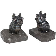 Vintage Bulldog Bookends, French, 1930s