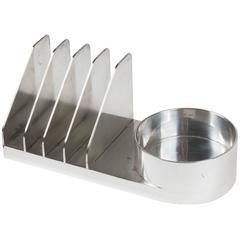 Silver Plate Letter Holder and Tray, French, 1930s 10