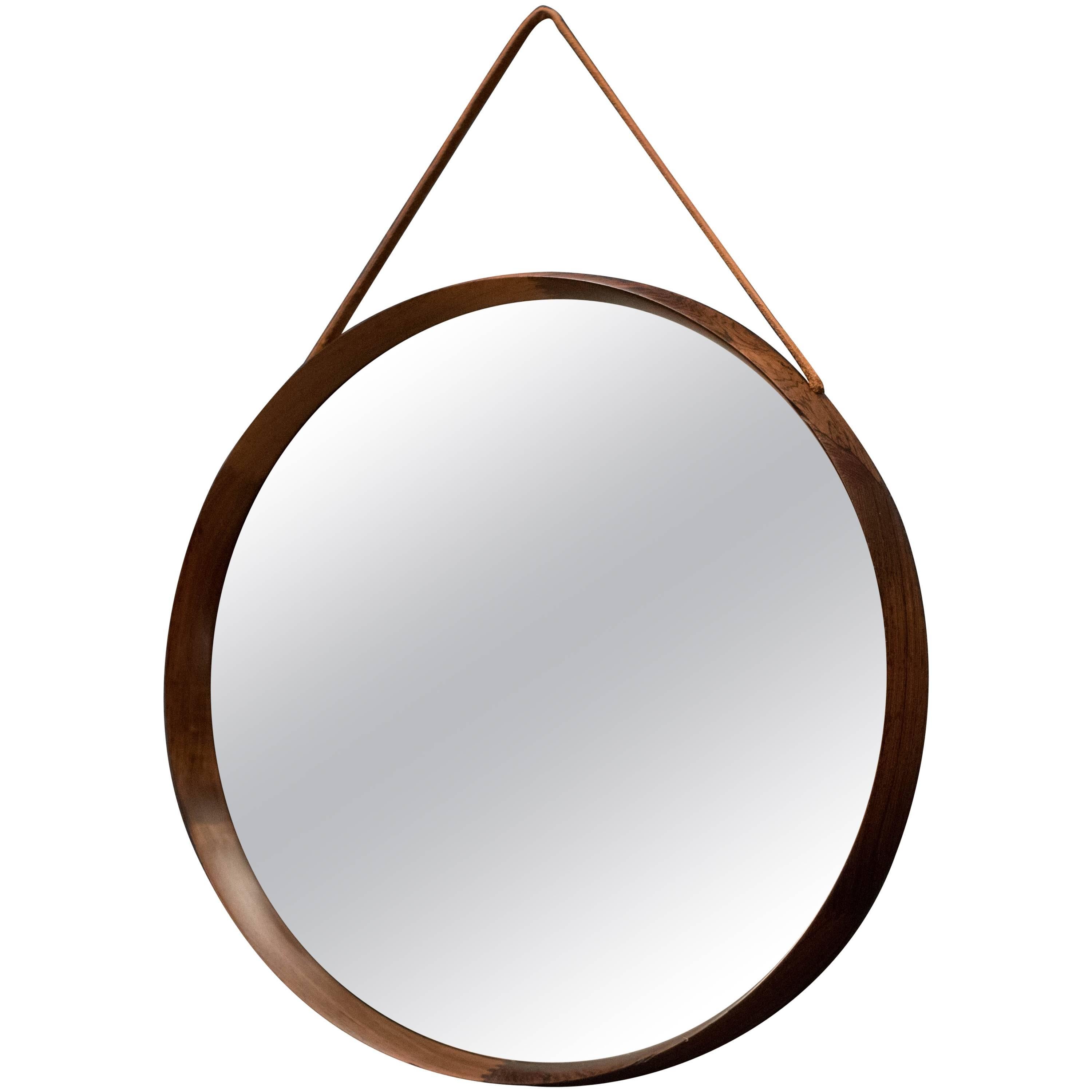 Rosewood Round Luxus Mirror by Uno & Östen Kristiansson