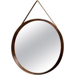 Rosewood Round Luxus Mirror by Uno & Östen Kristiansson 9