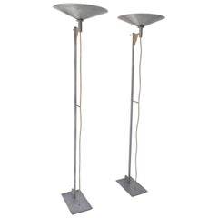 Vintage Pair of Postmodern Torchiere Floor Lamps by George Kovacs